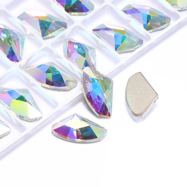 Crystal AB Galactic Shape High Quality Glass Beveled Flat Back Rhinestones WholesaleRhinestone