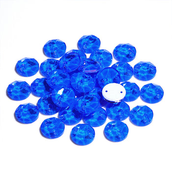 Electric Neon Blue XIRIUS Round Shape High Quality Glass Sew-on Rhinestones WholesaleRhinestone