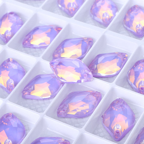 Lavender AM Lemon Shape High Quality Glass Sew-on Rhinestones