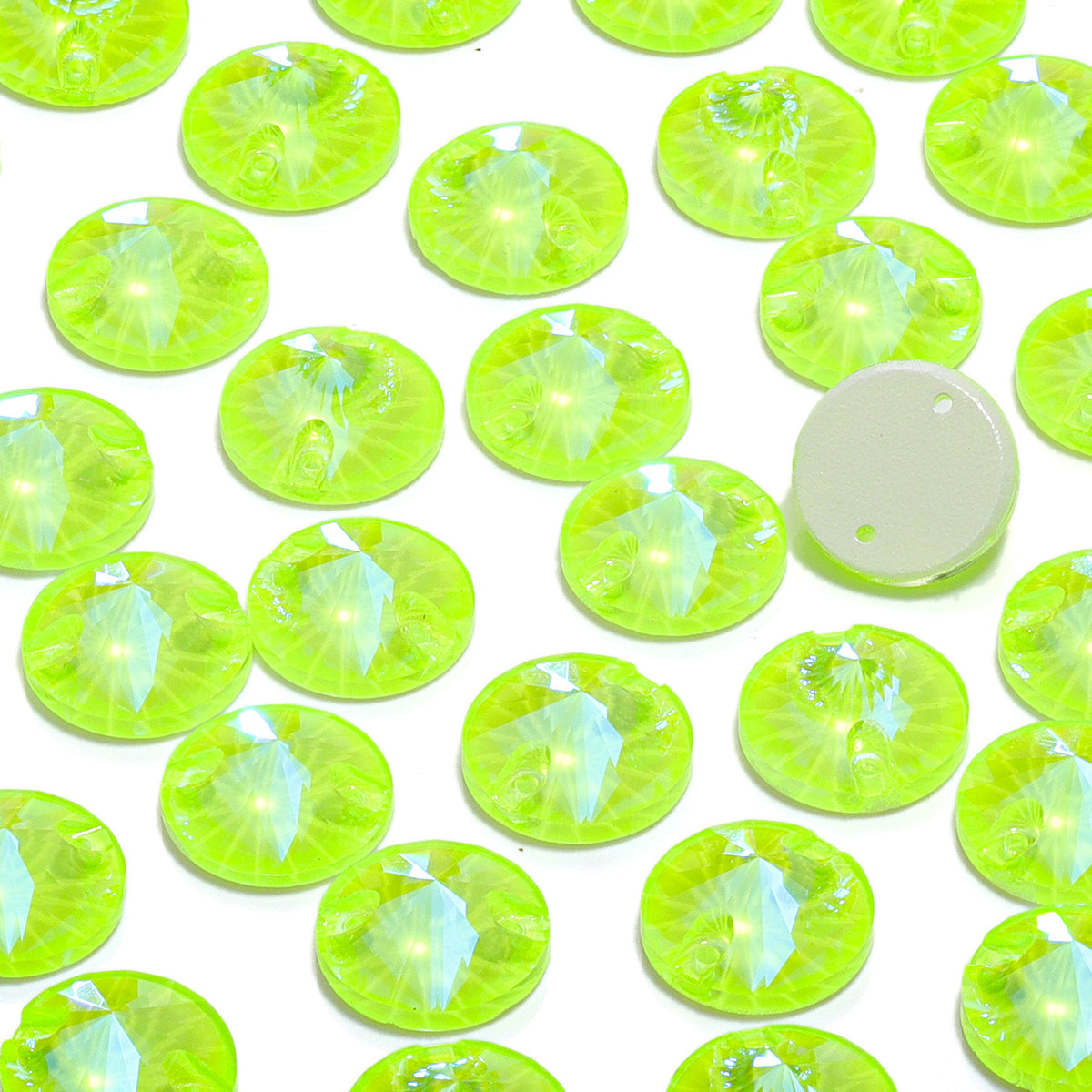 Electric Neon Jonquil Rivoli Shape High Quality Glass Sew-on Rhinestones WholesaleRhinestone