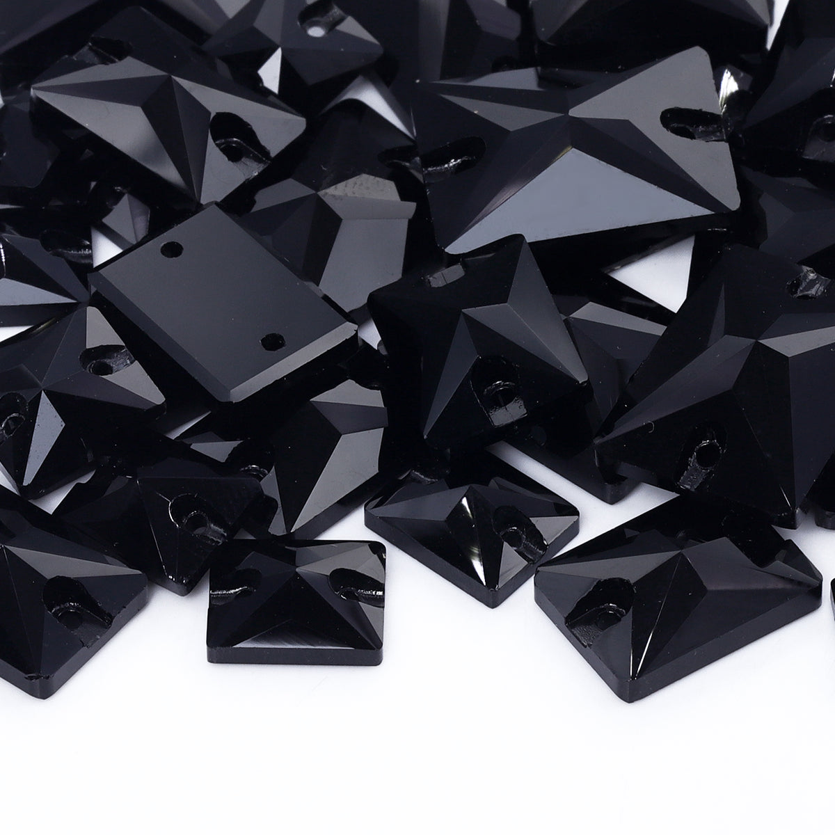 Mixed Sizes Jet Rectangle Shape High Quality Glass Sew-on Rhinestones WholesaleRhinestone