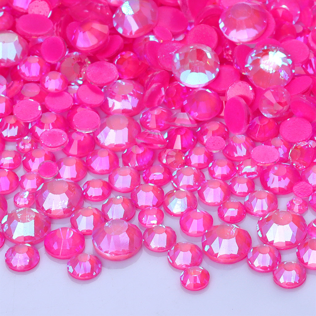 Mixed Sizes Mocha Shimmer Rose Glass Flat Back Rhinestones For Nail Art WholesaleRhinestone