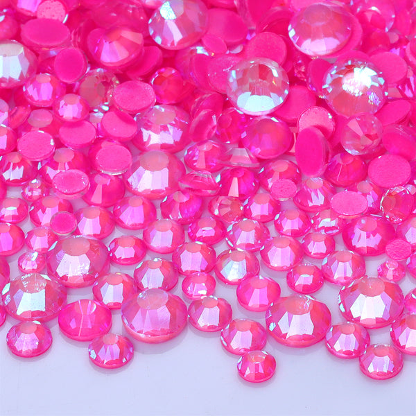 Mixed Sizes Mocha Shimmer Rose Glass Flat Back Rhinestones For Nail Art WholesaleRhinestone