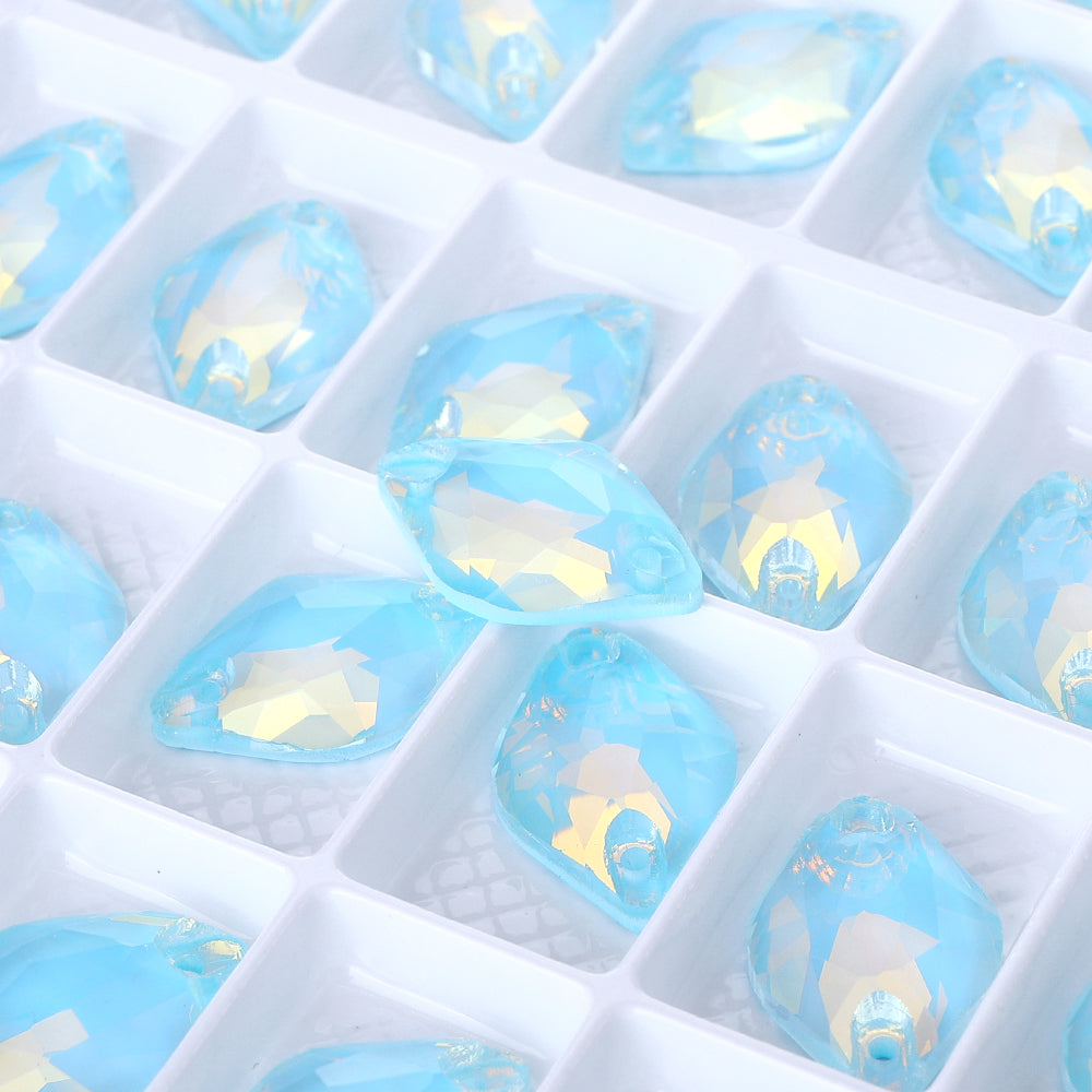 Aquamarine AM Lemon Shape High Quality Glass Sew-on Rhinestones WholesaleRhinestone
