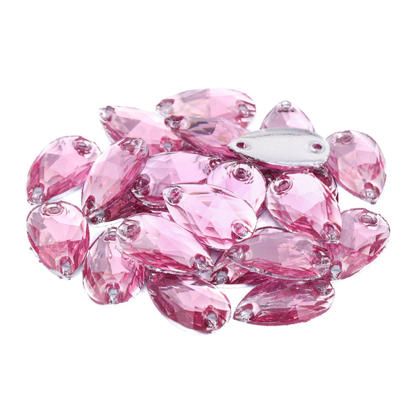Drop Pink Resin Sew-on Rhinestones For Dance Costume WholesaleRhinestone