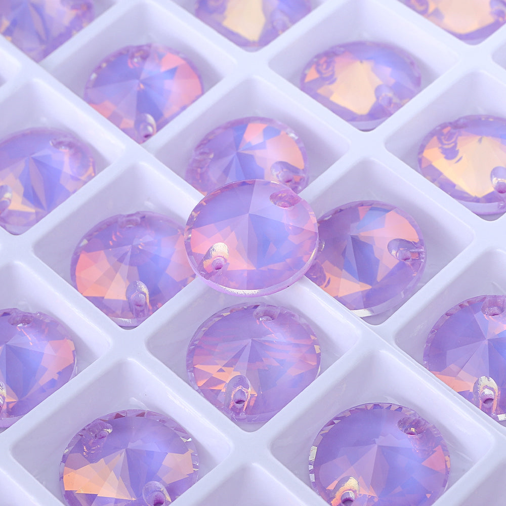 Lavender AM Rivoli  Shape High Quality Glass Sew-on Rhinestones WholesaleRhinestone