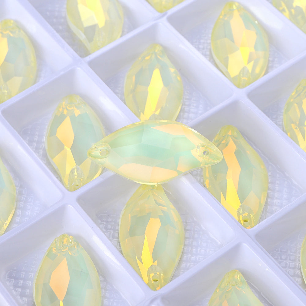 Jonquil AM Diamond Leaf Shape High Quality Glass Sew-on Rhinestones WholesaleRhinestone