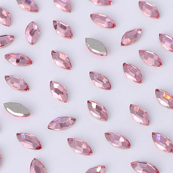 Navette Shape Multi Colors Small Size Glass Beveled Flat Back Fancy Rhinestones For Nail Art WholesaleRhinestone