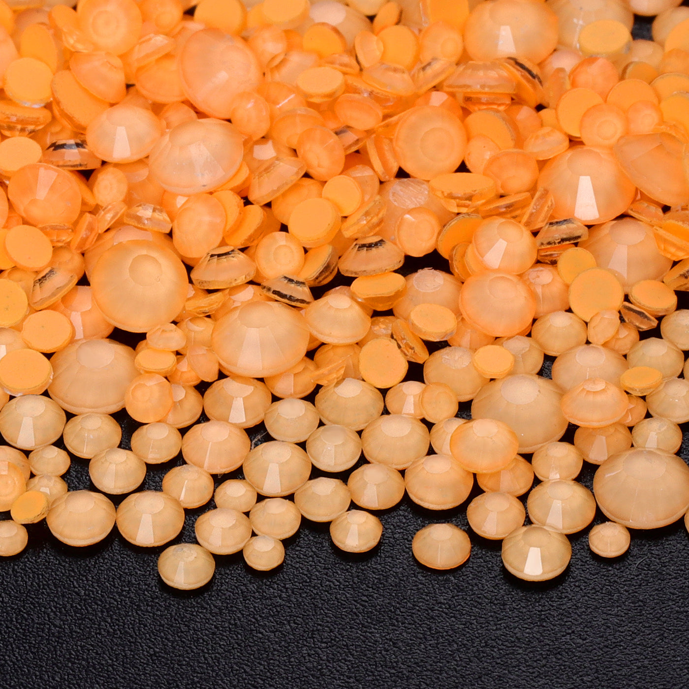 Mixed Sizes Neon Coral Orange Glass Flat Back Rhinestones For Nail Art WholesaleRhinestone