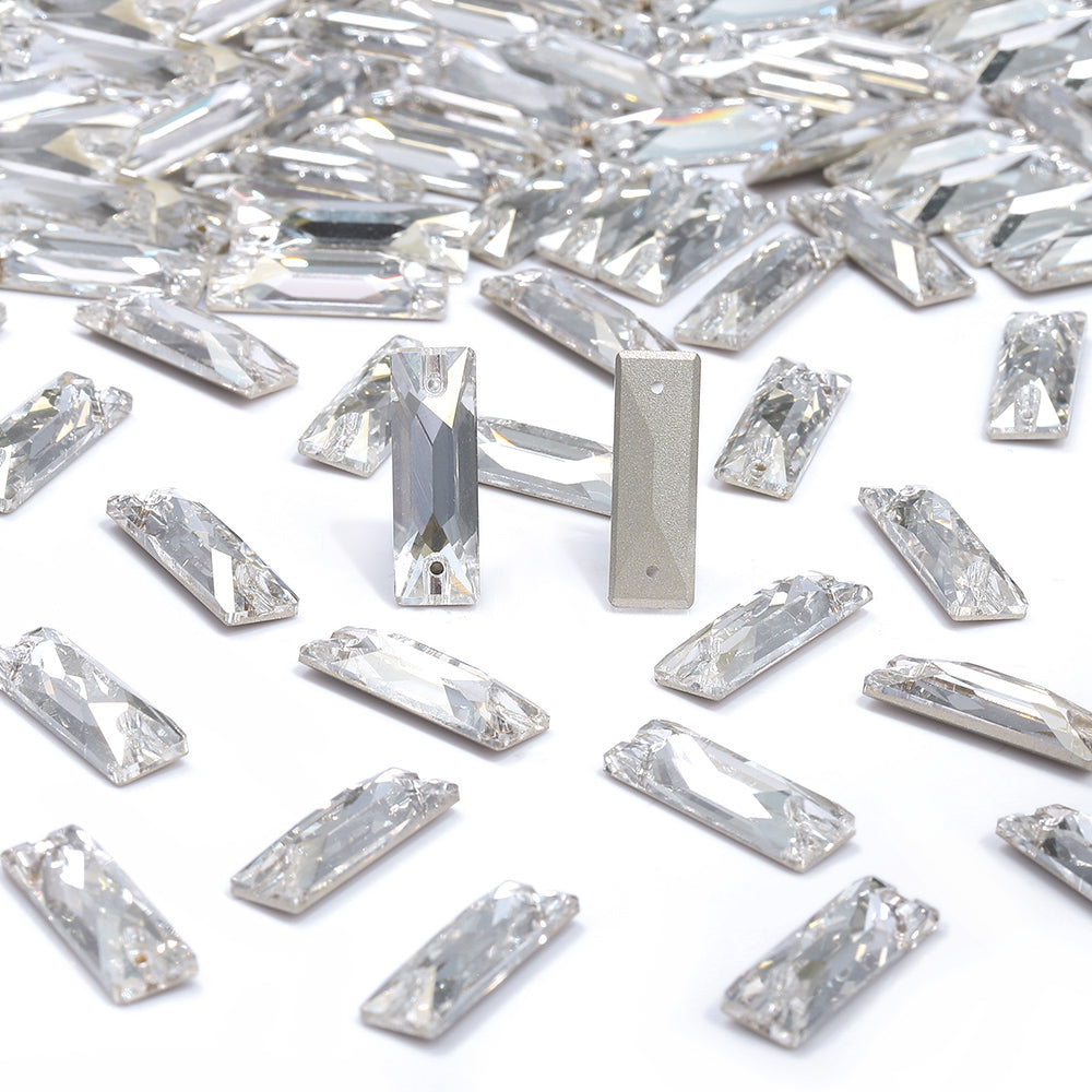 Silver Shade Cosmic Baguette Shape High Quality Glass Sew-on Rhinestones WholesaleRhinestone