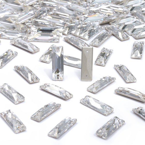 Silver Shade Cosmic Baguette Shape High Quality Glass Sew-on Rhinestones WholesaleRhinestone