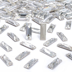 Silver Shade Cosmic Baguette Shape High Quality Glass Sew-on Rhinestones