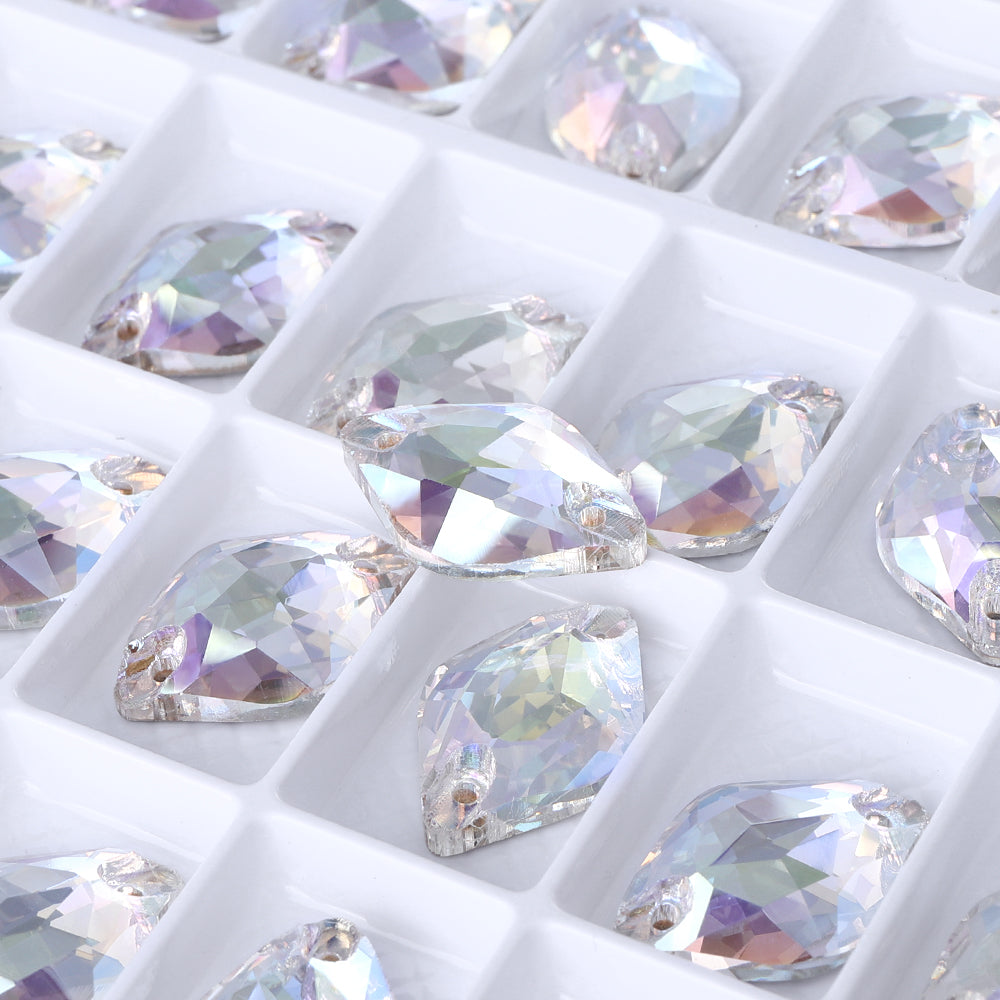 Crystal Transmission Lemon Shape High Quality Glass Sew-on Rhinestones WholesaleRhinestone