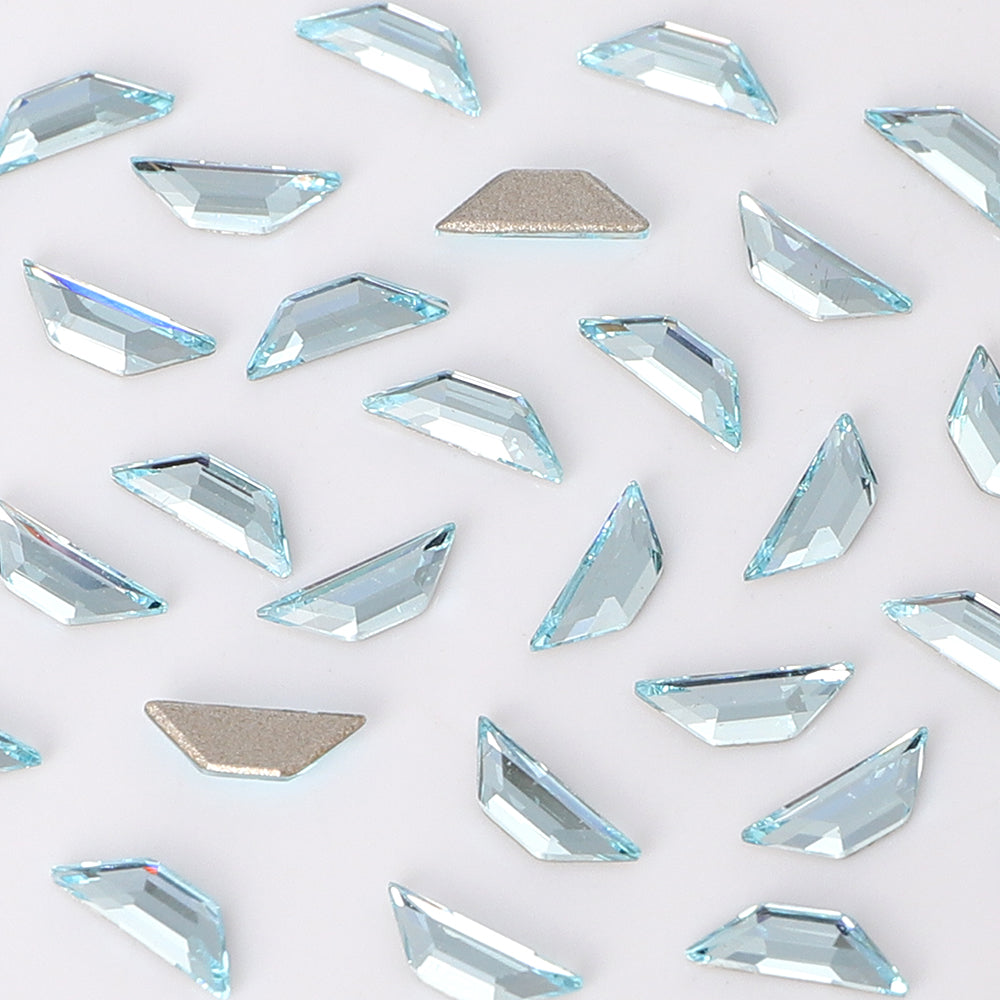 Trapeze Shape Multi Colors Small Size Glass Beveled Flat Back Fancy Rhinestones For Nail Art WholesaleRhinestone