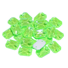 Electric Neon Peridot Octagon Shape High Quality Glass Sew-on Rhinestones