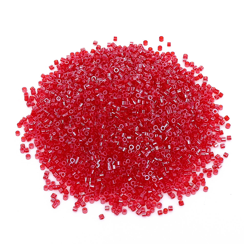 Transparent Luster Light Red Color Hight Quality Glass Cylinder Seed Beads 1.6 MM Size BS1017