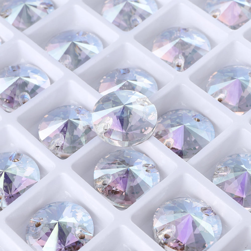 Crystal Transmission Rivoli  Shape High Quality Glass Sew-on Rhinestones WholesaleRhinestone