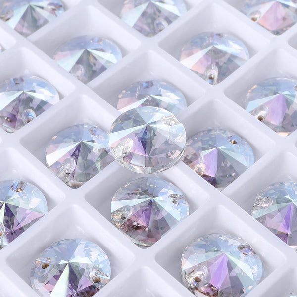 Crystal Transmission Rivoli  Shape High Quality Glass Sew-on Rhinestones WholesaleRhinestone