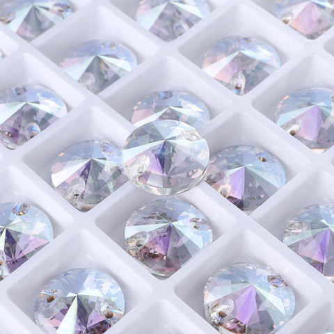 Crystal Transmission Rivoli  Shape High Quality Glass Sew-on Rhinestones
