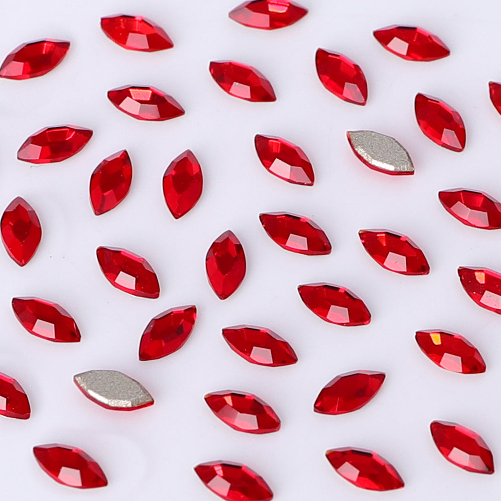 Navette Shape Multi Colors Small Size Glass Beveled Flat Back Fancy Rhinestones For Nail Art WholesaleRhinestone