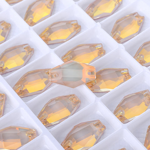 Silk AM Hexagon Shape High Quality Glass Sew-on Rhinestones