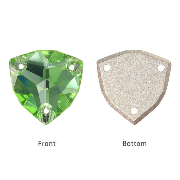 Peridot Trilliant Shape High Quality Glass Sew-on Rhinestones WholesaleRhinestone