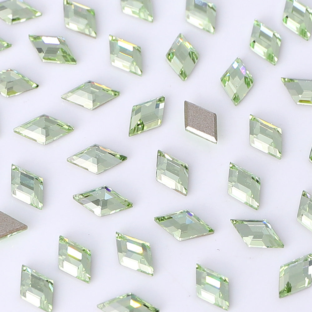 Rhombus Shape Multi Colors Small Size Glass Beveled Flat Back Fancy Rhinestones For Nail Art
