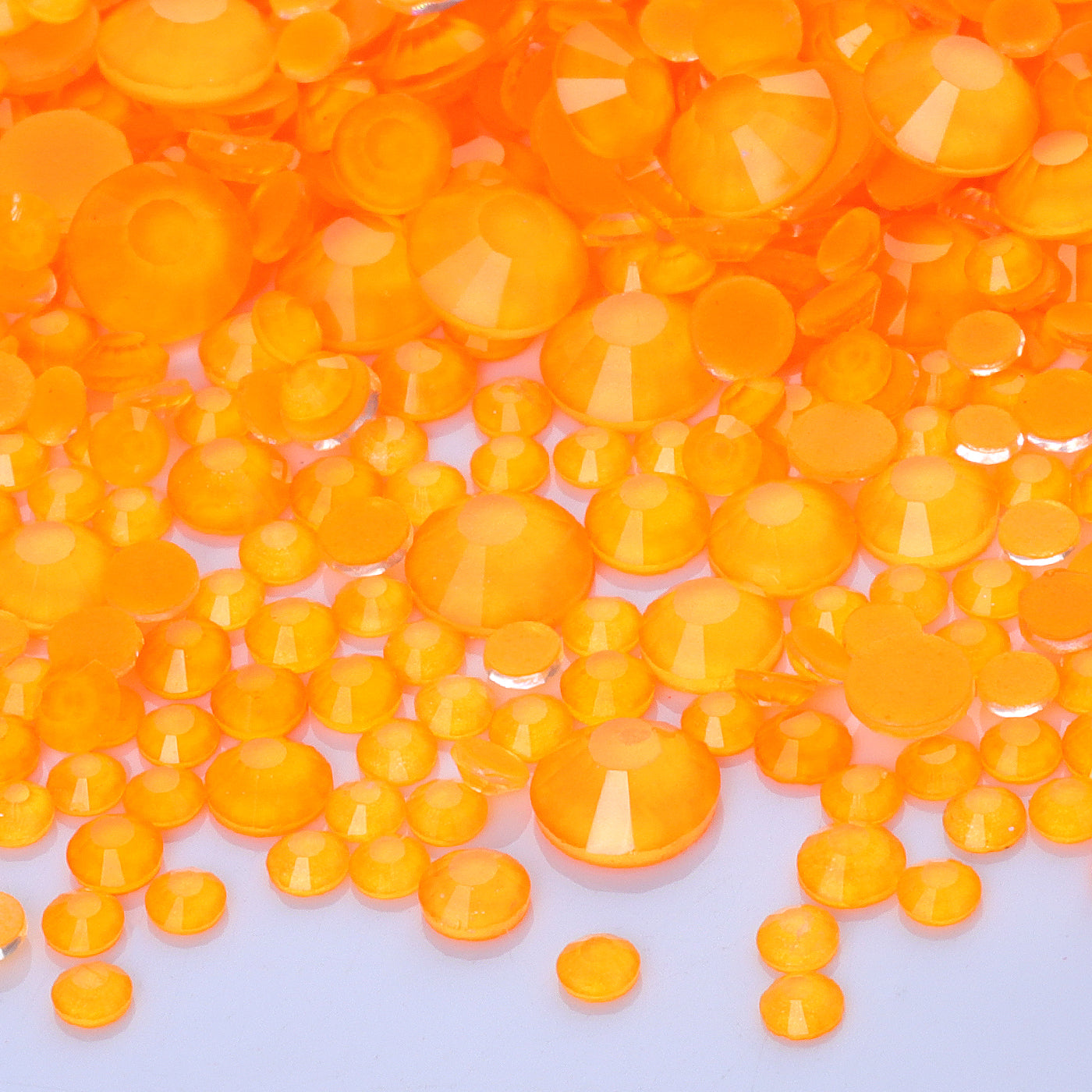 Mixed Sizes Mocha Neon Orange Glass Flat Back Rhinestones For Nail Art WholesaleRhinestone
