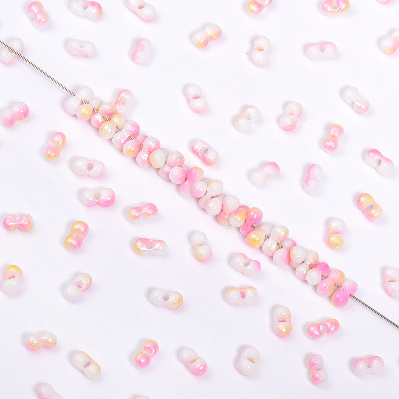 RNB013 Rainbow Effect Peanut Beads Shape Glass Seed Beads WholesaleRhinestone