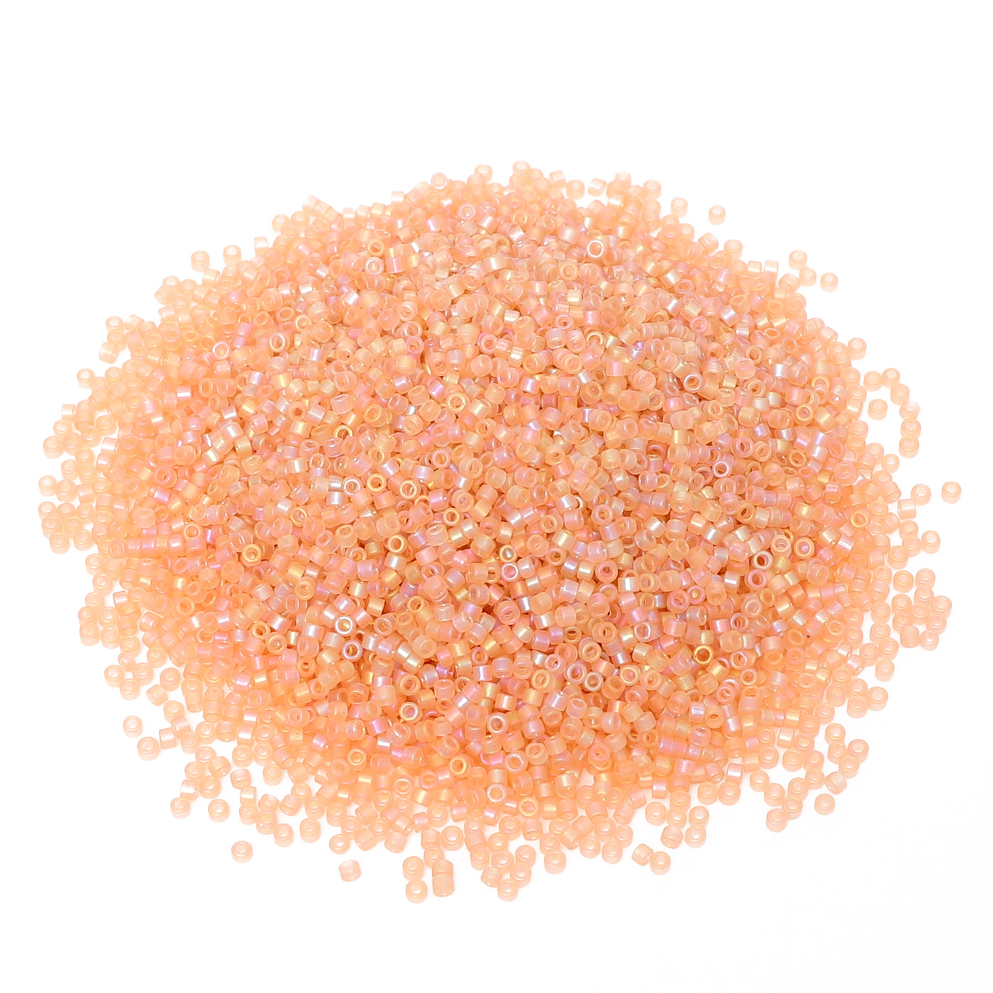 Transparent Rainbow Apricot Color Hight Quality Glass Cylinder Seed Beads 1.6 MM Size BS1027