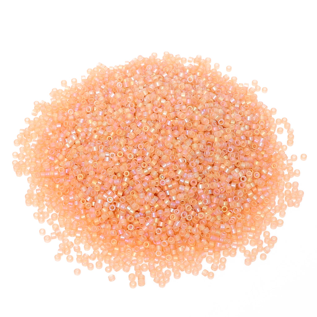 Transparent Rainbow Apricot Color Hight Quality Glass Cylinder Seed Beads 1.6 MM Size BS1027