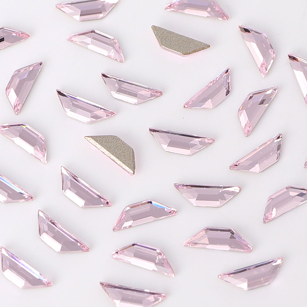 Trapeze Shape Multi Colors Small Size Glass Beveled Flat Back Fancy Rhinestones For Nail Art WholesaleRhinestone