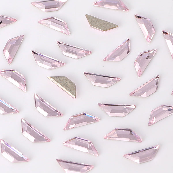 Trapeze Shape Multi Colors Small Size Glass Beveled Flat Back Fancy Rhinestones For Nail Art WholesaleRhinestone