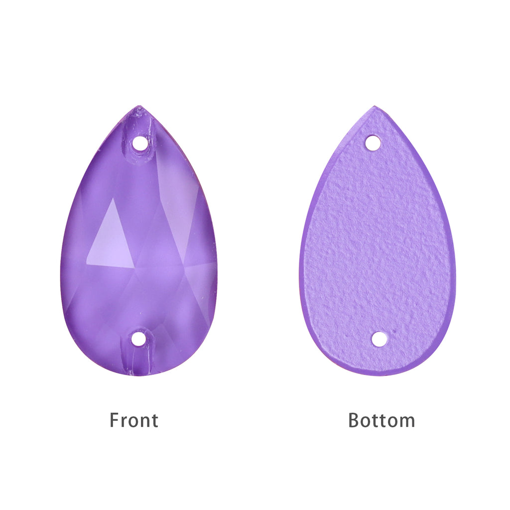 Mocha Violet Drop Shape High Quality Glass Sew-on Rhinestones