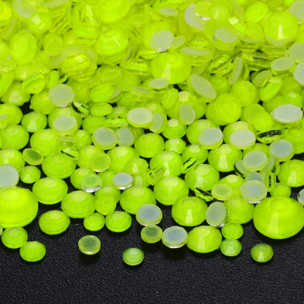Mixed Sizes Yellow FlatBack Neon Rhinestones For Nail Art WholesaleRhinestone