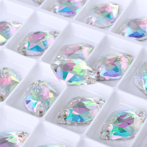 Crystal Phantom Lemon Shape High Quality Glass Sew-on Rhinestones