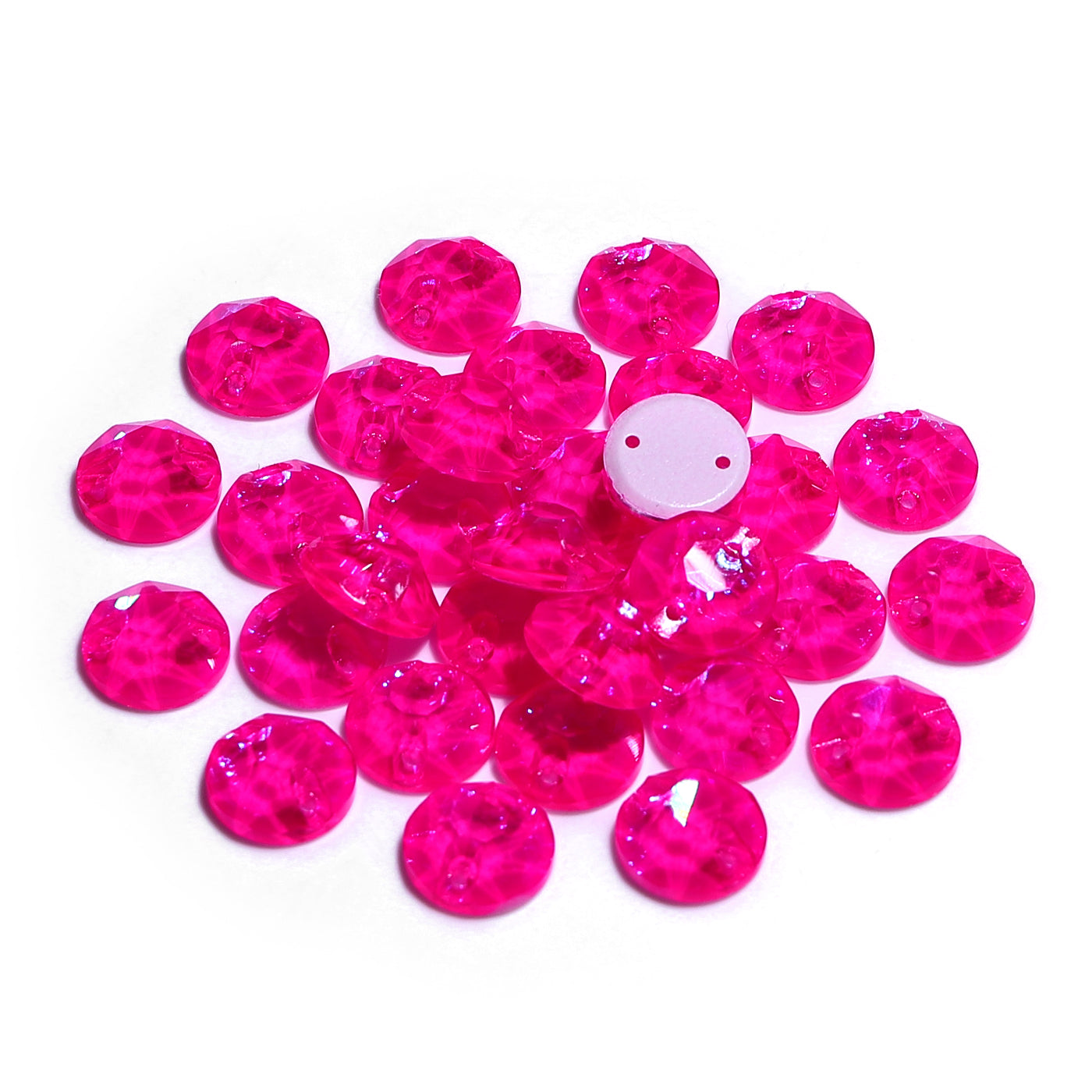 Electric Neon Fuchsia XIRIUS Round Shape High Quality Glass Sew-on Rhinestones Secondary image