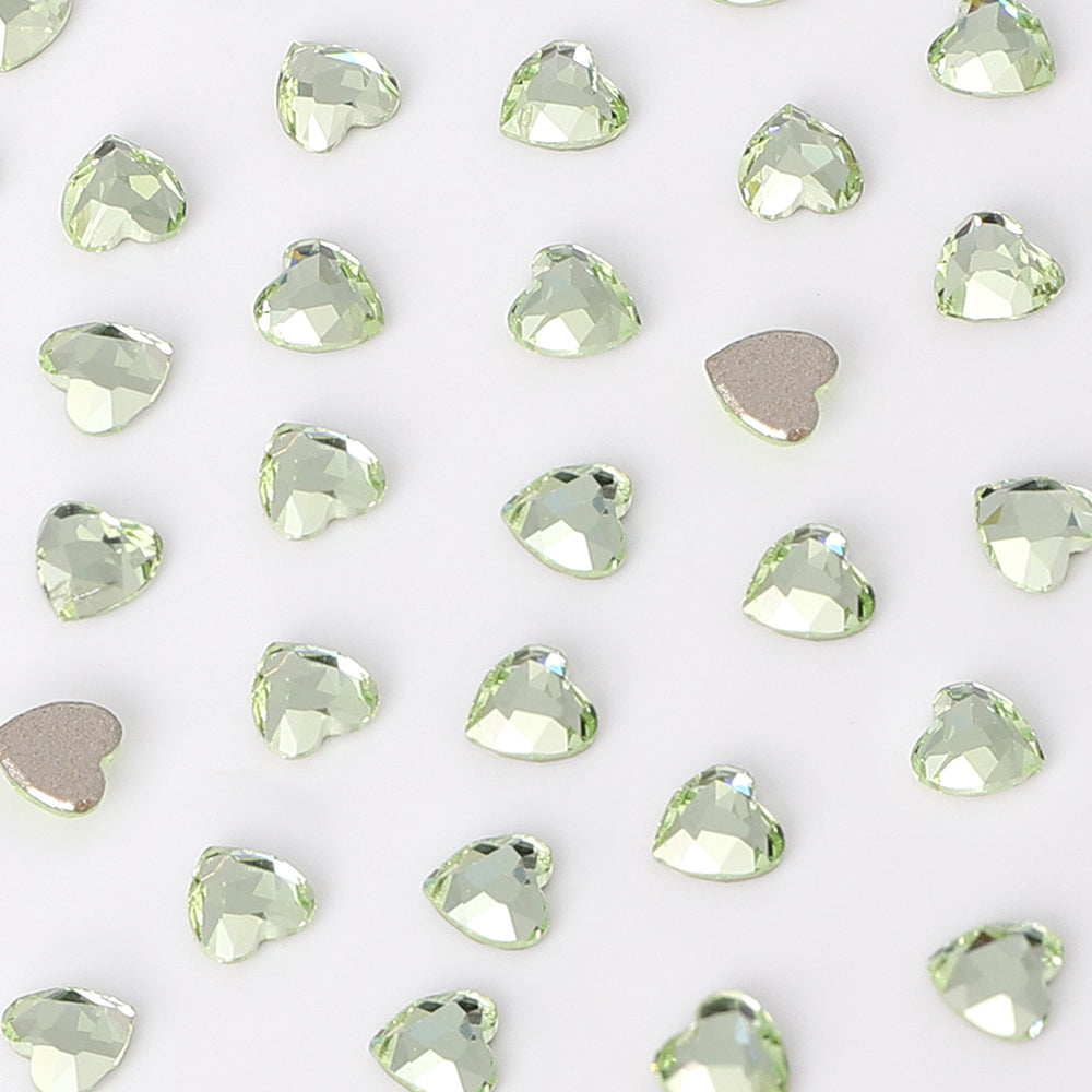 Heart Shape Multi Colors Small Size Glass Beveled Flat Back Fancy Rhinestones For Nail Art WholesaleRhinestone