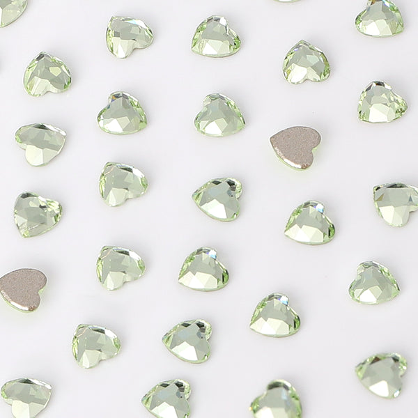 Heart Shape Multi Colors Small Size Glass Beveled Flat Back Fancy Rhinestones For Nail Art WholesaleRhinestone