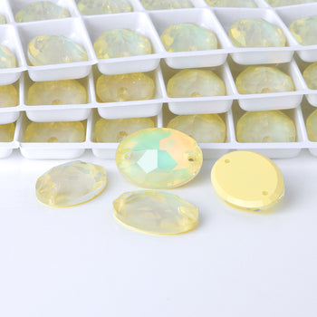 Jonquil AM Oval Shape High Quality Glass Sew-on Rhinestones WholesaleRhinestone