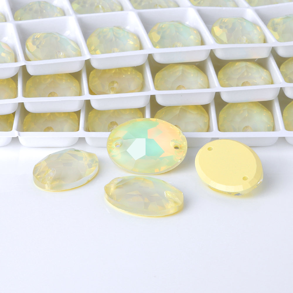 Jonquil AM Oval Shape High Quality Glass Sew-on Rhinestones WholesaleRhinestone