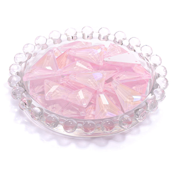 Electric Neon Light Rose Slim Triangle Shape High Quality Glass Sew-on Rhinestones WholesaleRhinestone