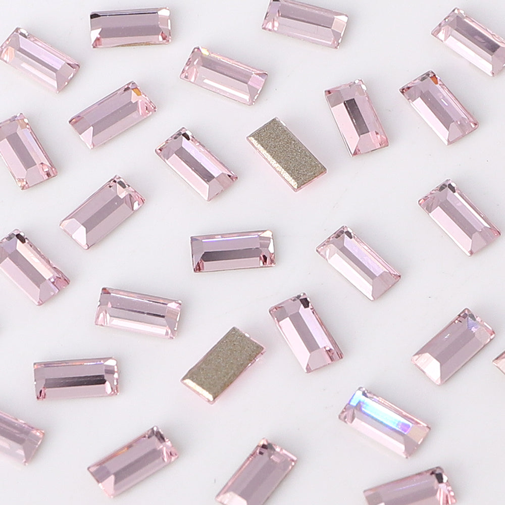 Rectangle Shape Multi Colors Small Size Glass Beveled Flat Back Fancy Rhinestones For Nail Art WholesaleRhinestone