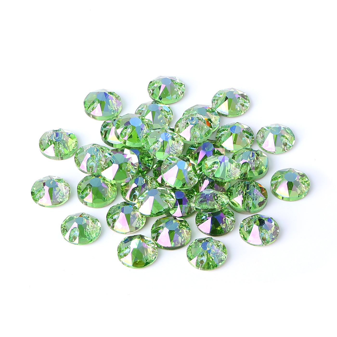 Peridot Shimmer XIRIUS Round Shape High Quality Glass Sew-on Rhinestones WholesaleRhinestone