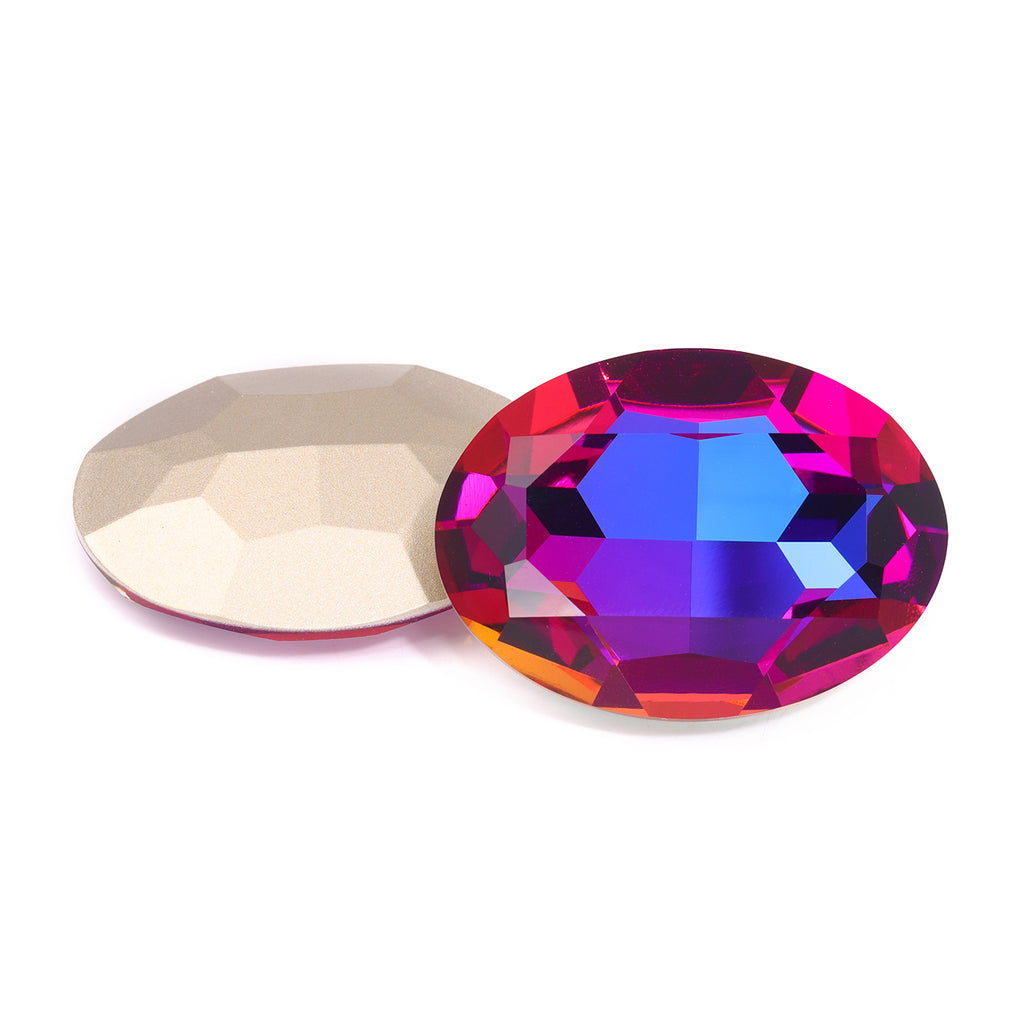 Violet Blue Big Oval Shape High Quality Glass Pointed Back Fancy Rhinestones WholesaleRhinestone
