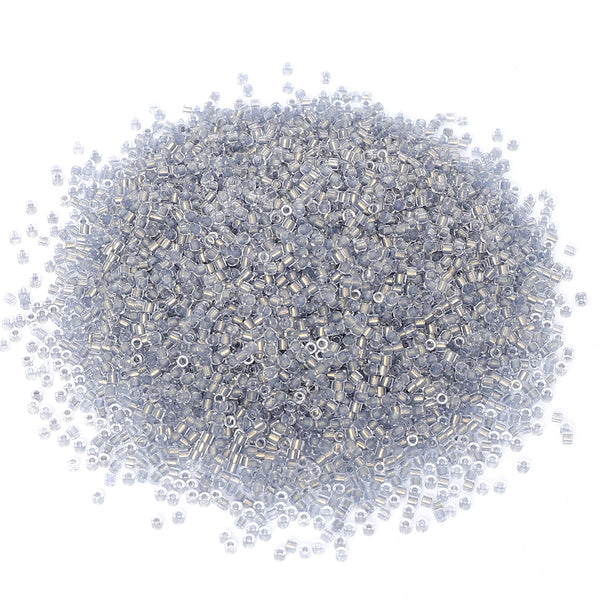 Transparent Color Lined Gray Hight Quality Glass Cylinder Seed Beads 1.6 MM Size DJS5007 WholesaleRhinestone