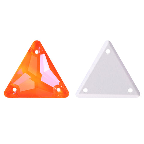 Electric Neon Orange Yellow Triangle Shape High Quality Glass Sew-on Rhinestones WholesaleRhinestone Main image