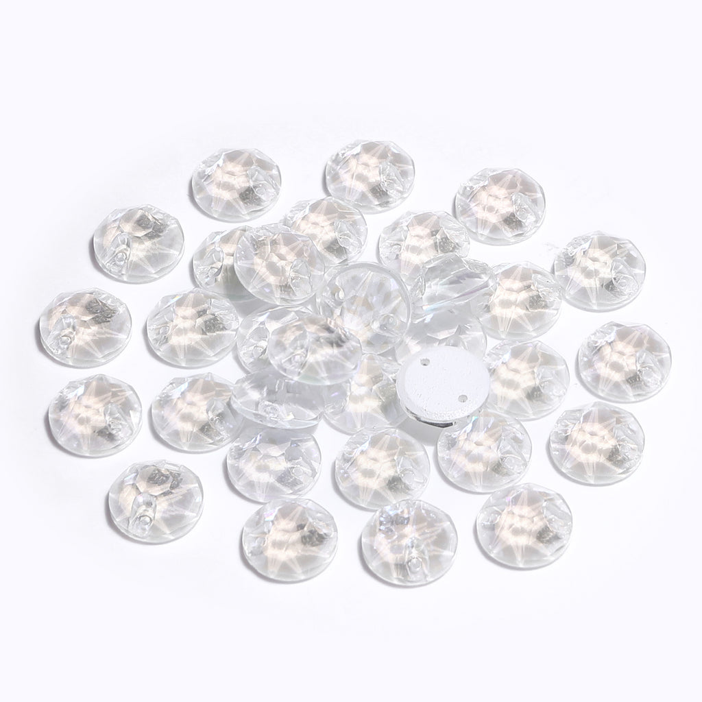 Electric Neon White XIRIUS Round Shape High Quality Glass Sew-on Rhinestones WholesaleRhinestone