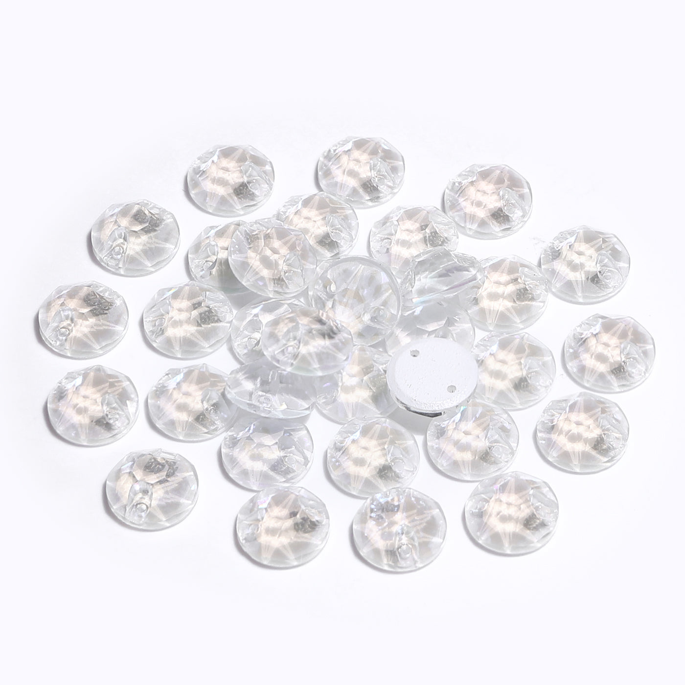 Electric Neon White XIRIUS Round Shape High Quality Glass Sew-on Rhinestones WholesaleRhinestone