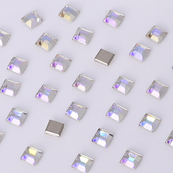 Square Shape Multi Colors Small Size Glass Beveled Flat Back Fancy Rhinestones For Nail Art WholesaleRhinestone